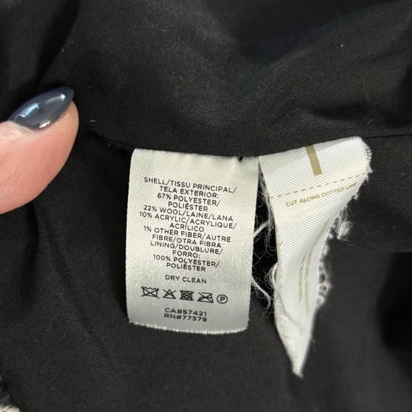 Ann Taylor Black & Ivory Houndstooth Relaxed Wool-Blend Jacket – Size S - Picture 12 of 12